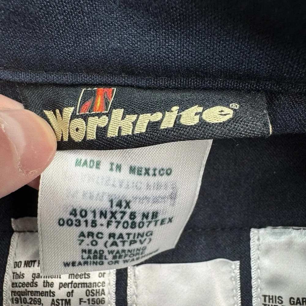 Workrite FR Flame Resistant Pants Mens 34x29 Blue NOMEX Aramid 401NX75NB